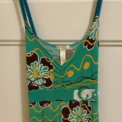Green Floral Summer Dress Small