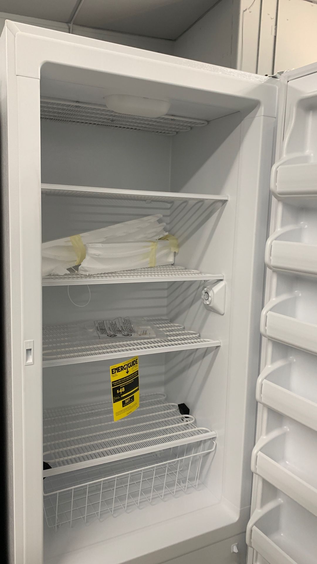 White upright Freezer W/ Manual Defrost In White !