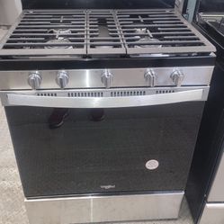 Whirlpool Black And Stainless Steel Gas Stove (Like New) 