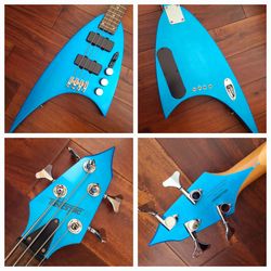Roswell "Faraday" Bass by ToneStac in Metallic Sapphire Blue with Coffin Case