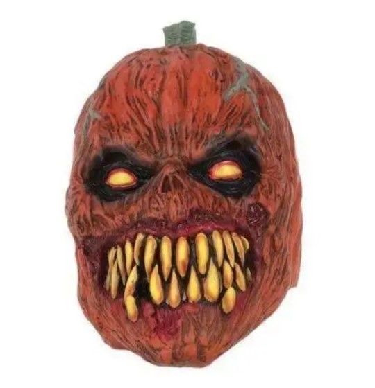 HALLOWEEN ADULT POSSESSED DEMON SEED PUMPKIN SKULL MASK PROP NWT.