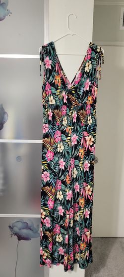 Women's Tropical Print Wide-Leg Jumpsuit