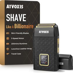 Profesional leather wrapped foil Shaver