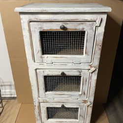 Vintage Amish Wood Potato Bin Cabinet 