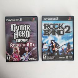 Guitar Hero Encore: Rocks The 80s Sony PlayStation 2 PS2 & Rock Band 2 PS2