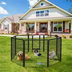 Heavy Duty Pet Playpen, Black, 8 Panel