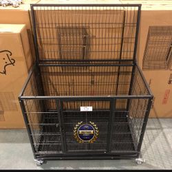 Dog Pet Cage Kennel Size 37 Medium With Grid Trays And Wheels New In Box 📦 