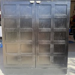 Crate and Barrel Steamer Bar Cabinet