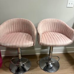 Pink Velvet Bar Stools