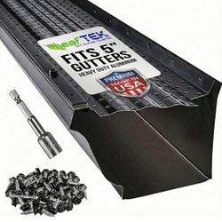 Heavy-Duty Aluminum Gutter Guard Fits 5” Residential Rain Gutters (200 FT, Black) 