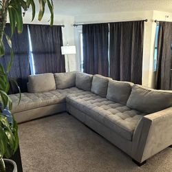 Cindy Crawford Grey 2 Piece Sectional Couch