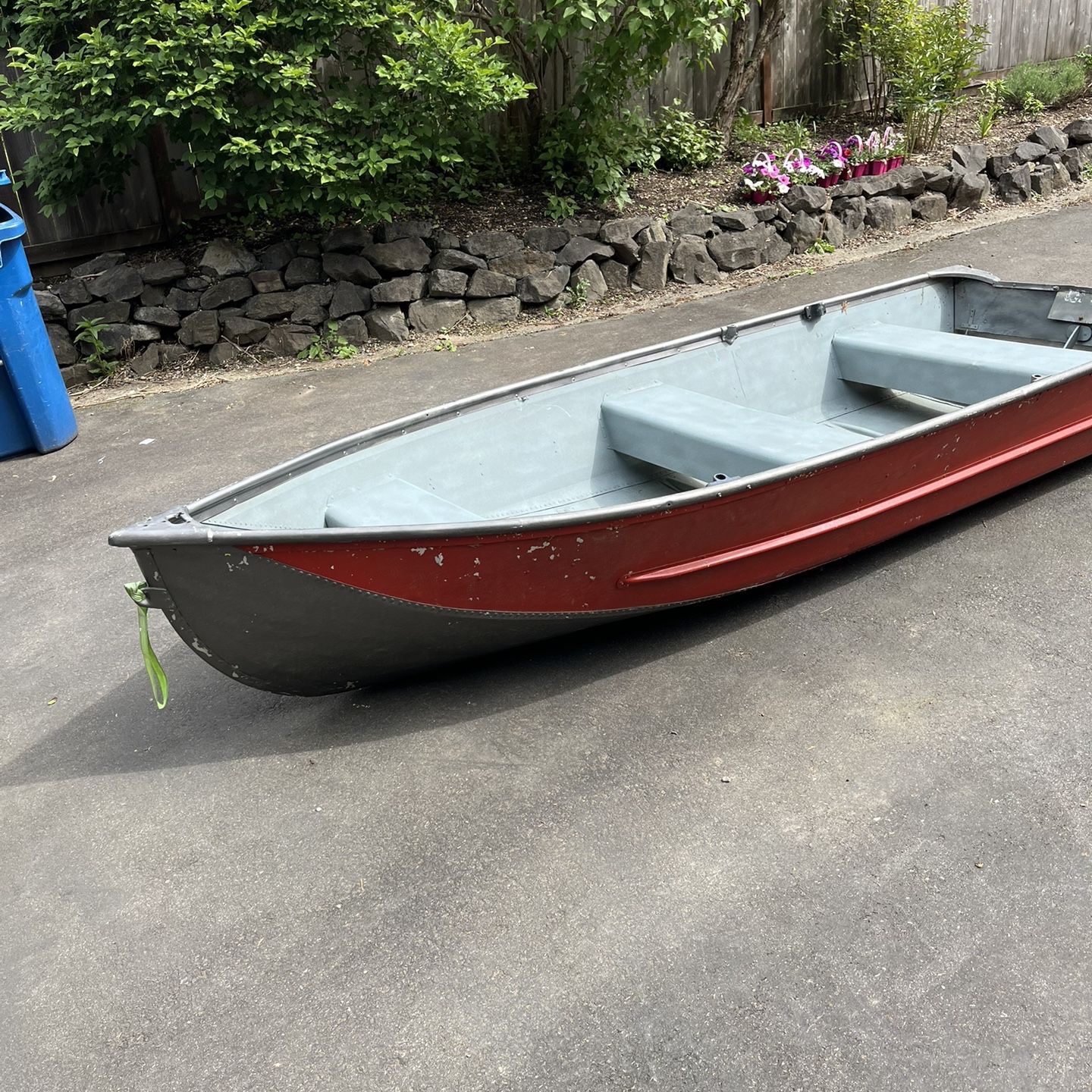  12’ Aluminum Boat, Motor, Battery 