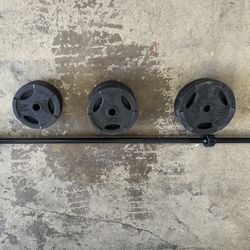 Barbell and weights 