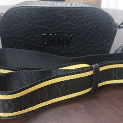 DKNY Black Crossbody with Black and yellow strap