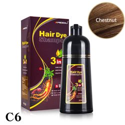 New MEIDU Instant 3in1 original Hair Dye Shampoo 500ml (CHESTNUT BROWN) 