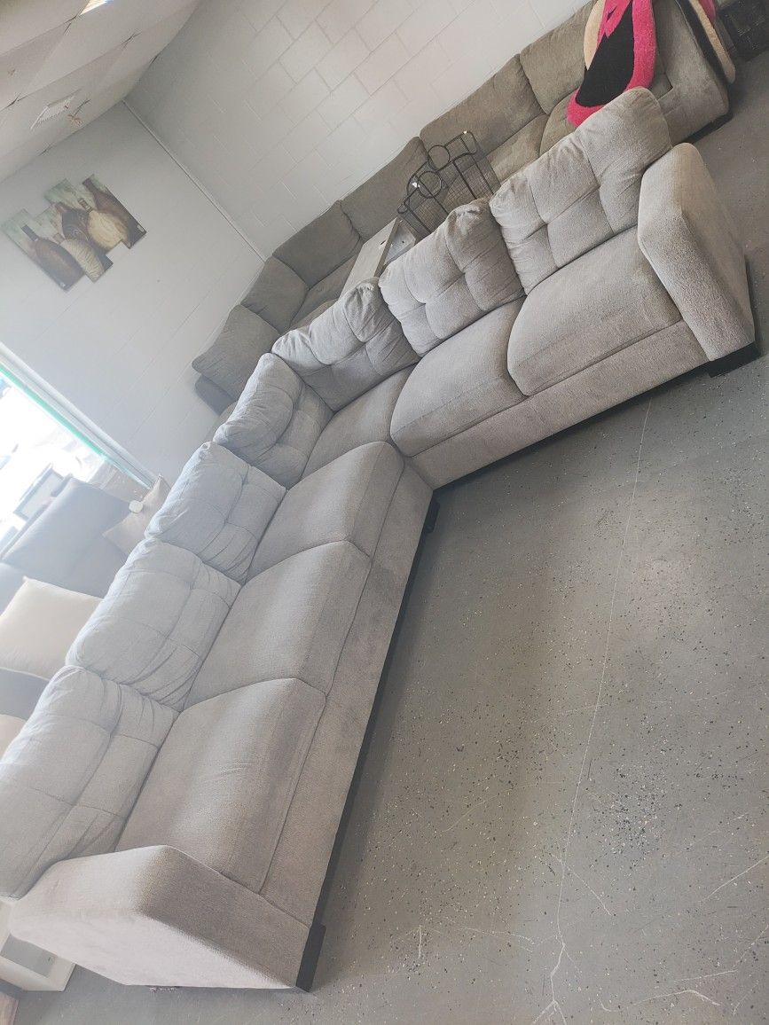 Grey Fabric Sectional