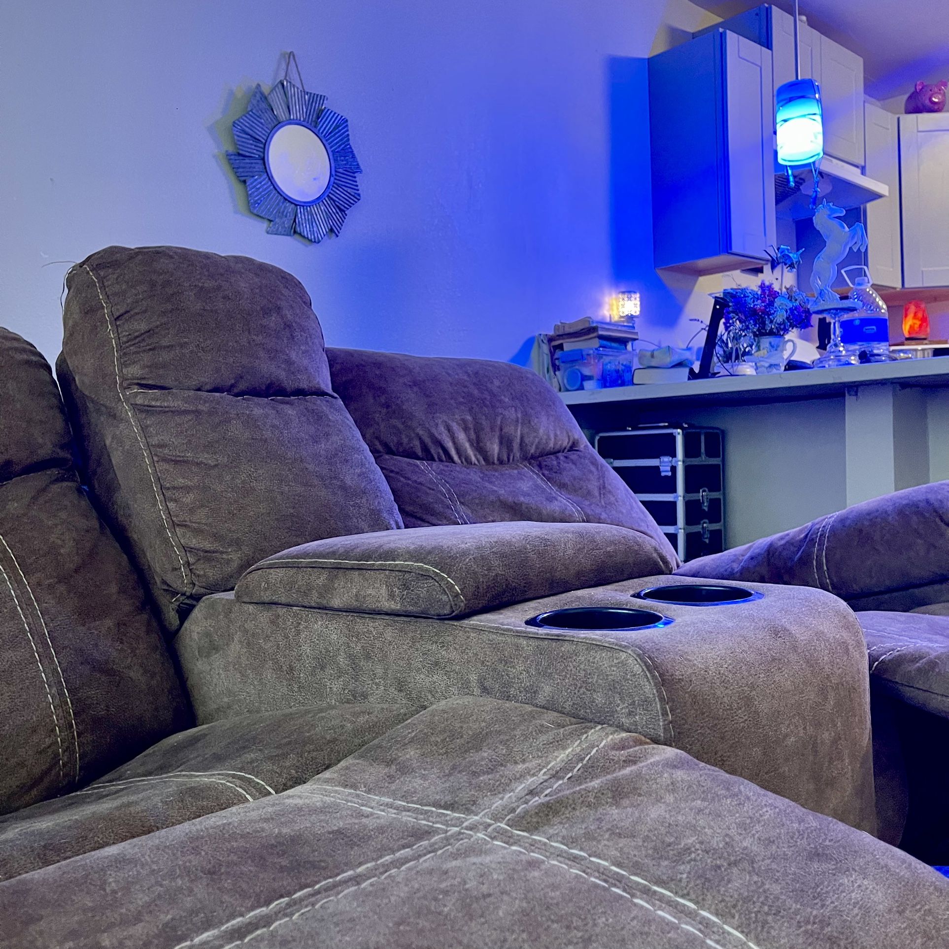 Tan Reclining Loveseat