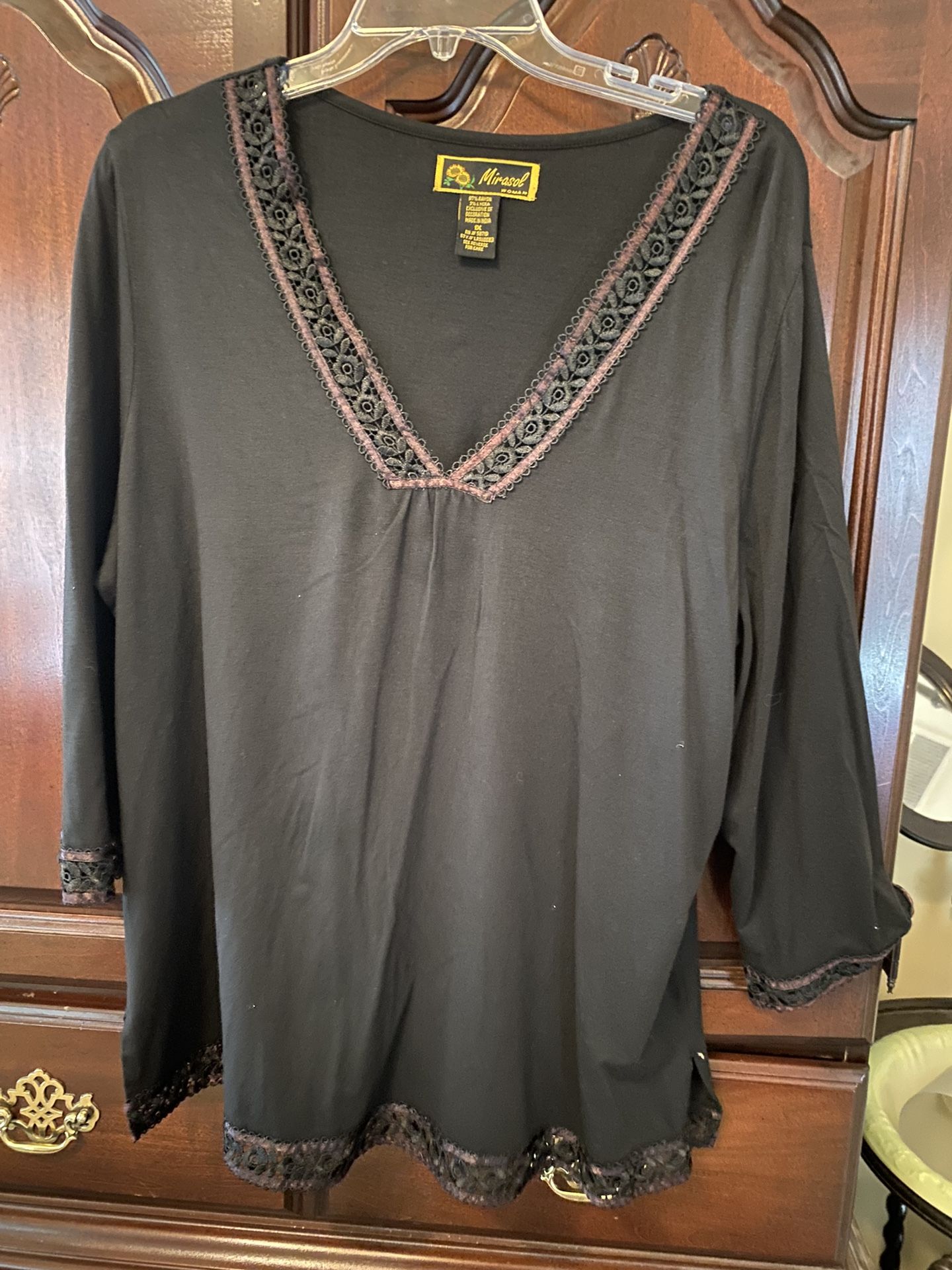 Black Top With Pretty Lace Detail