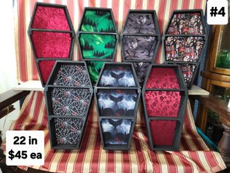 Coffin Shaped Curio Shelves 