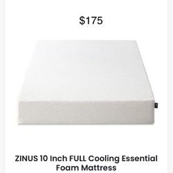 Sinus 10 Inch FULL Cooling Essential Foam MATTRESS 