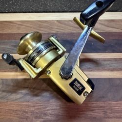 Vintage Zebco 6020 Spinning Fishing Reel Gold Made In Japan