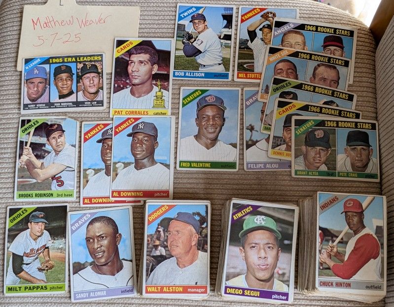 1966 Topps Baseball Card Lot (217 Total Cards)