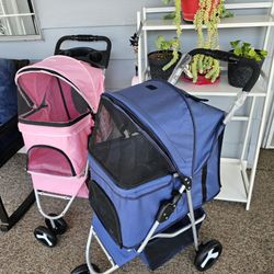 MoNiBloom Foldable 3 Wheel Pet Stroller with Cover, Pet Stroller for Small/Medium Dogs and Cats , Breathable Visible Mesh