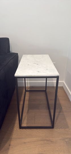 ✨ Pottery Barn Rail Marble Side Table | Real Marble Top | Modern Luxe | $165 OBO