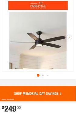 Driskol 60 in. White Color Changing LED Matte Black Smart Ceiling Fan with Light Kit and Remote Powered by Hubspace