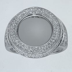 solid silver 925 mirror ring size 9