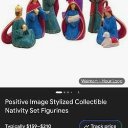 New! Positive Image Stylized Collectible Nativity Set Figurines