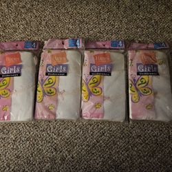 Hanes Girls Undervests Size 4