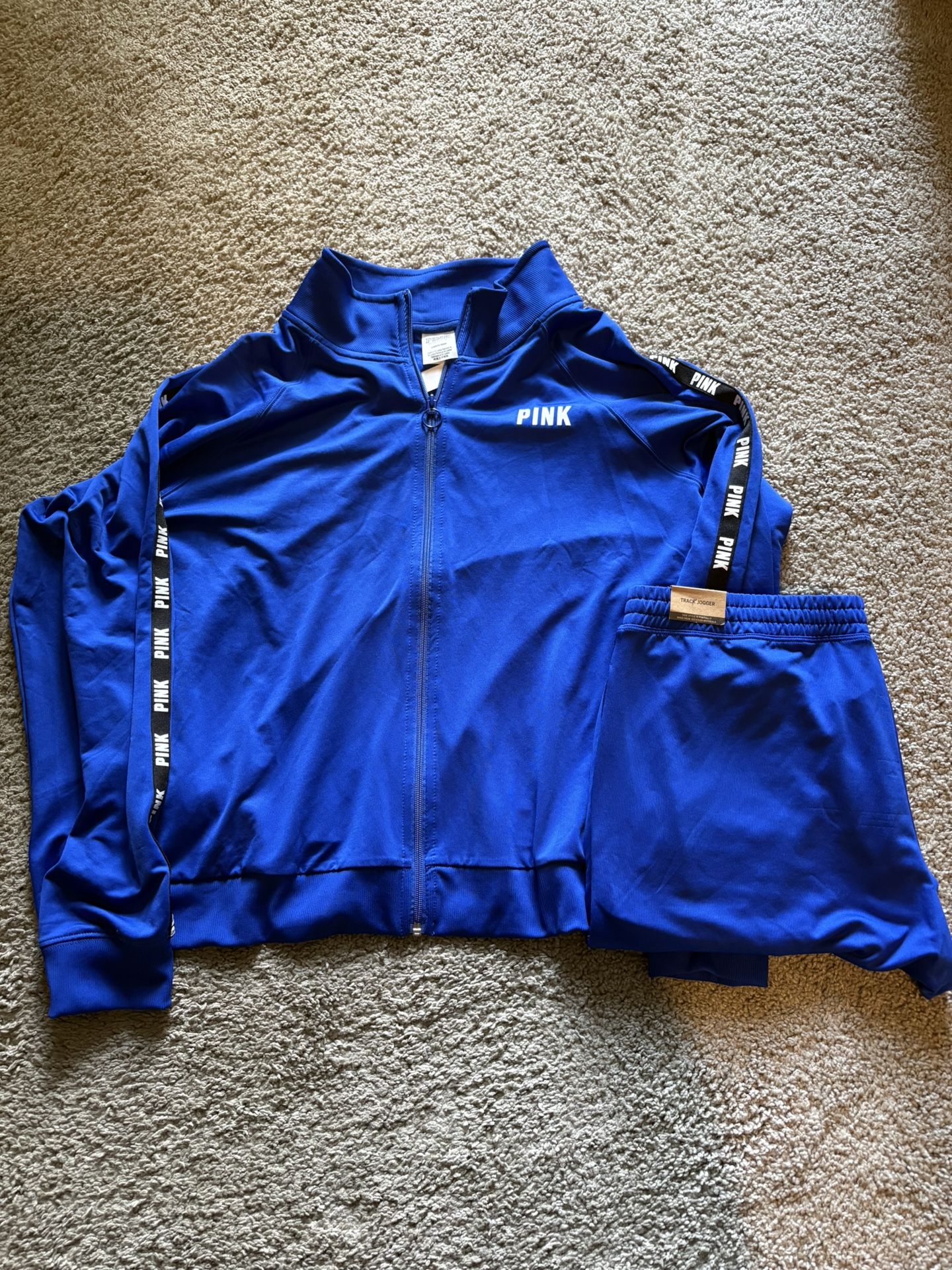 Pink Active Set In Blue Color. Size Large