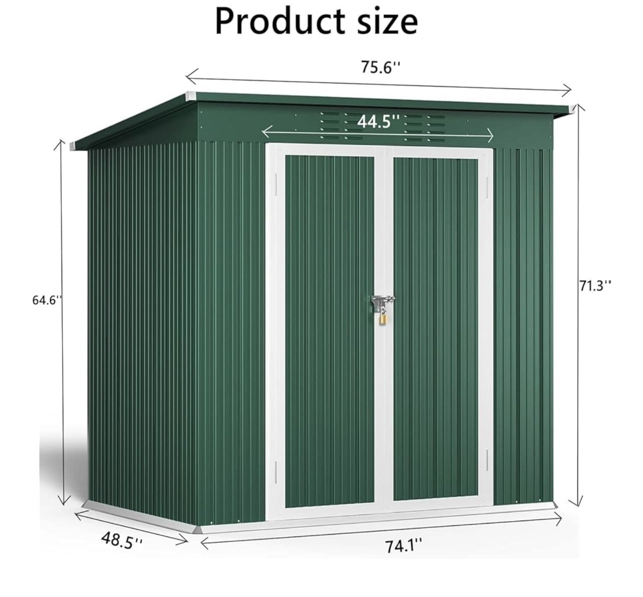 6' x 4' Outdoor Storage Shed Clearance, Metal Outdoor Storage Cabinet with Double Lockable Doors, Waterproof Tool Shed, Backyard Shed for Garden, Pati