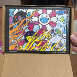 Murakami Flying Skulls And Flowers Puzzle (285 Pieces)