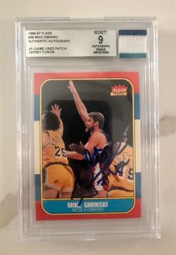 2024 Jersey Fusion 1986-87 Fleer Mike Gminski Auto Beckett 9 Game Used Patch