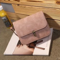 Handbag shoulder messenger button lock women blush pink light bag Minimalist