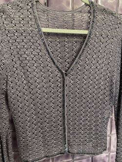 Dark Vintage Gray Sweater Lined With Dark Gray Beading