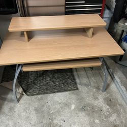 Workstation - Full Desk Bundle w/Shelves And File Cabinet