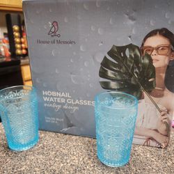 House of memoirs hobnail vintage water glasses 