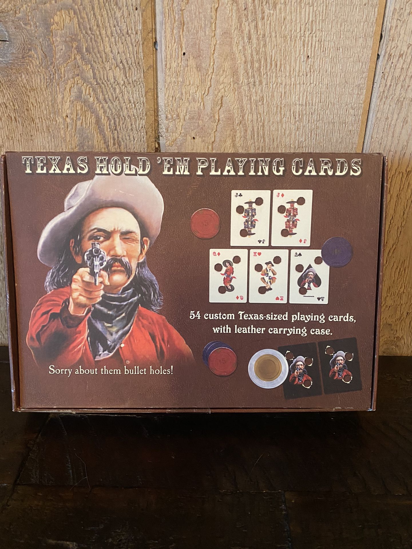 Texas Hold’em Playing Cards With Leather Case