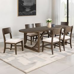 Brand New Dark Walnut 7pc Dining Table Set