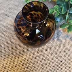 Small Tortoise Pattern Blown Glass Vase