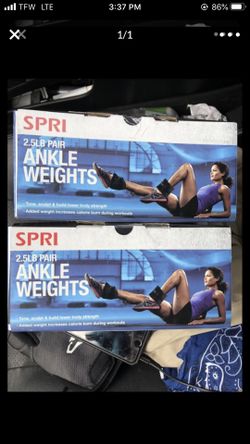 New Sealed Box 2.5 lb pair of ankle weights 2.5 lb each ankle develop legs, calves and speed, also available AW’s come in 2.5 & 5, 10 lbs