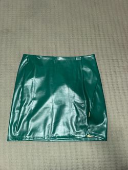 Green Faux Leather Mini Skirt