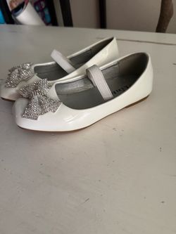 Girls white  flats  size 12