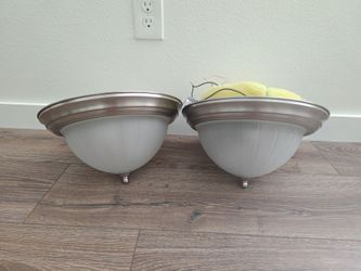 Brushed nickel ceiling lights (2 lights)