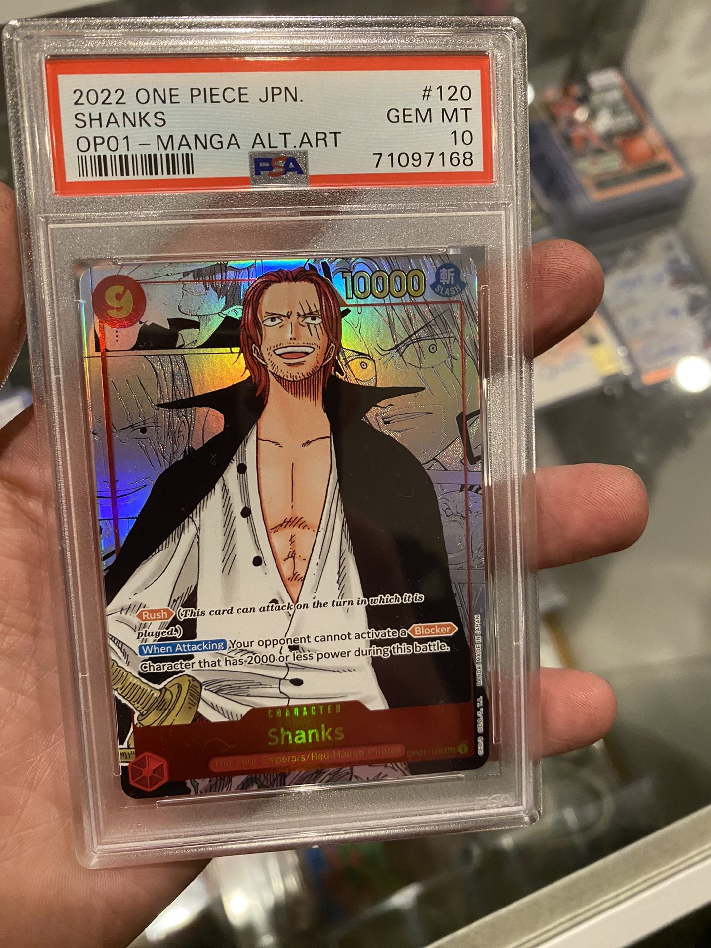 One Piece Romance Dawn PSA 10 Mint Shanks Manga Art