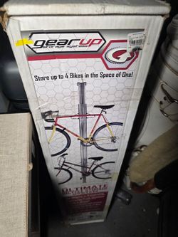 Gear Up Oak Floor to Ceiling Bike Rack stand