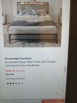 New Queen bedframe with charger